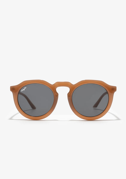 Gafas de Sol Redondas Marrón Claro Delta| Waypalm