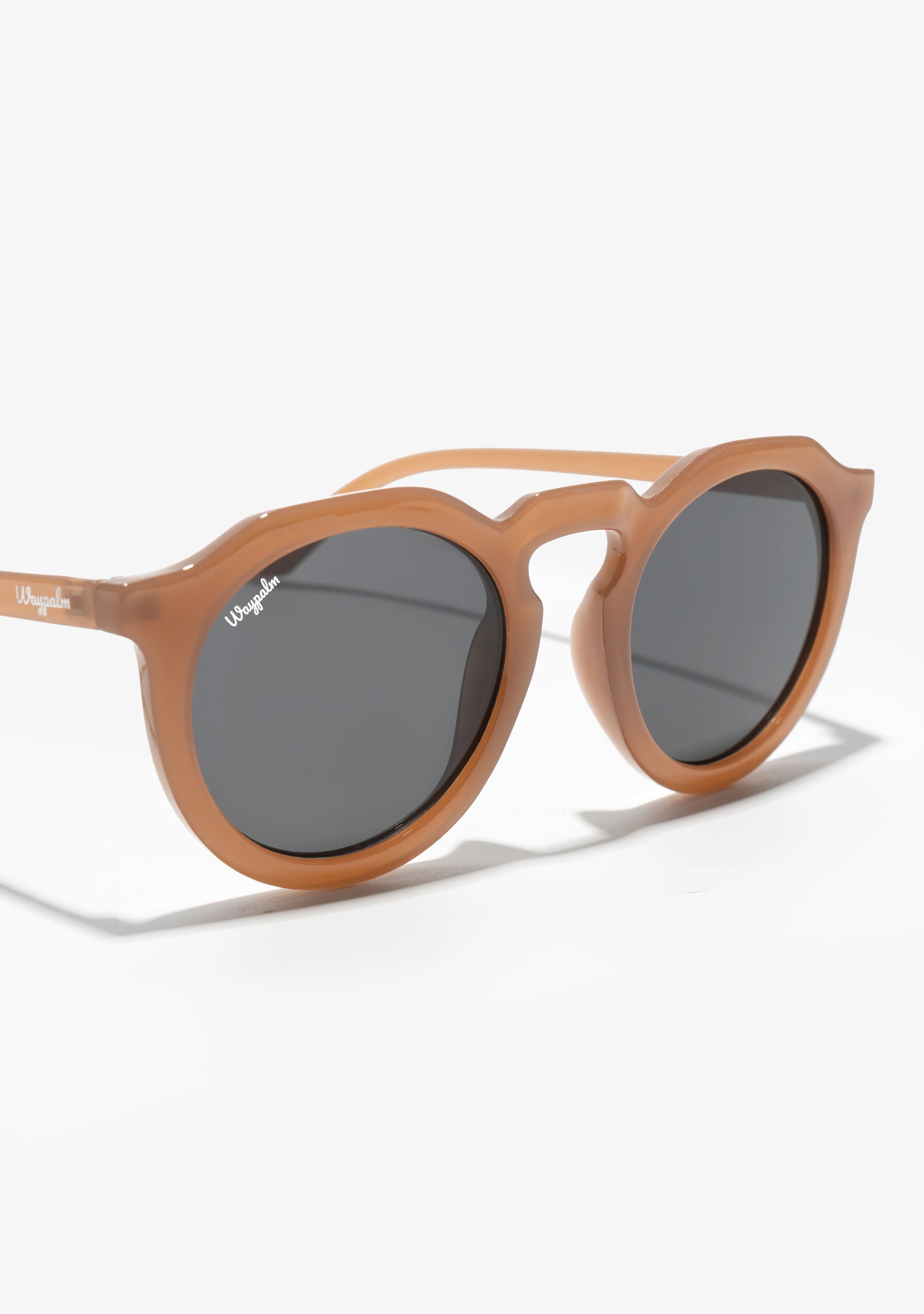 Gafas de Sol Redondas Marrón Claro Delta| Waypalm