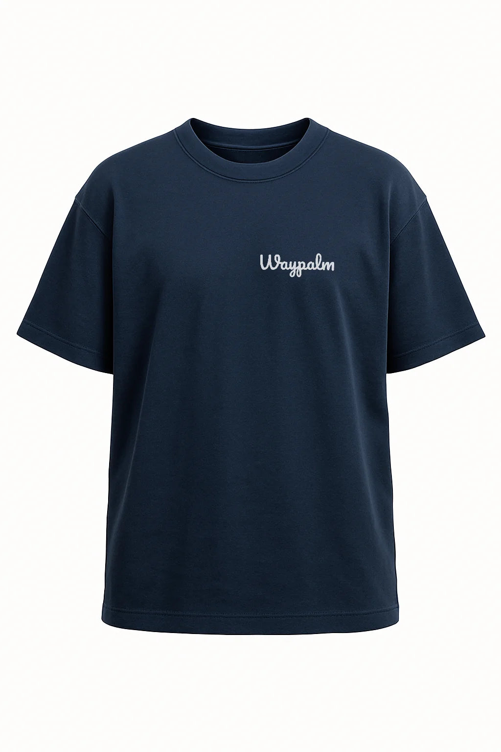 Camiseta de Algodón Oversize Azul Marino Waypalm