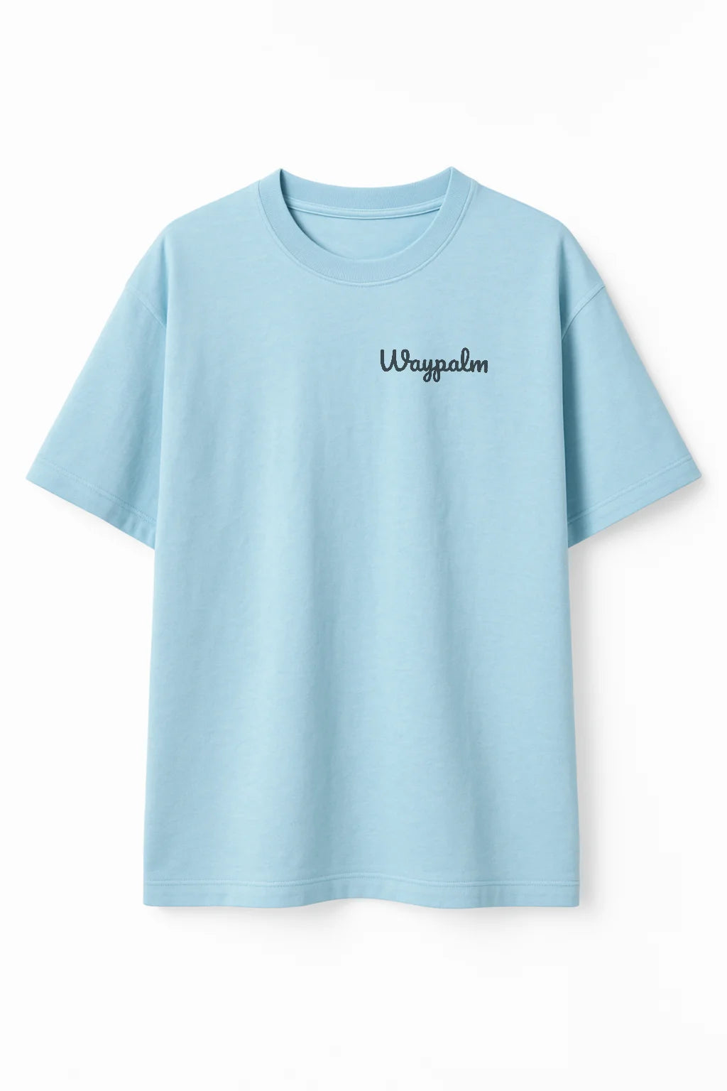 Camiseta de Algodón Oversize Celeste Waypalm