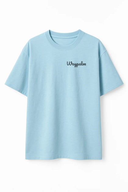 Camiseta de Algodón Oversize Celeste Waypalm
