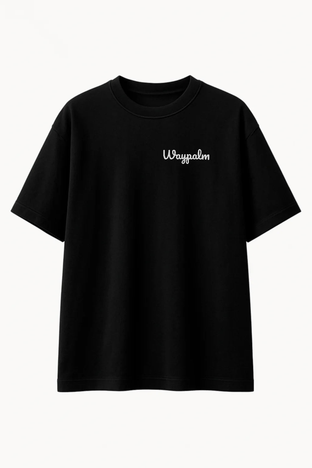Camiseta de Algodón Oversize Negra Waypalm