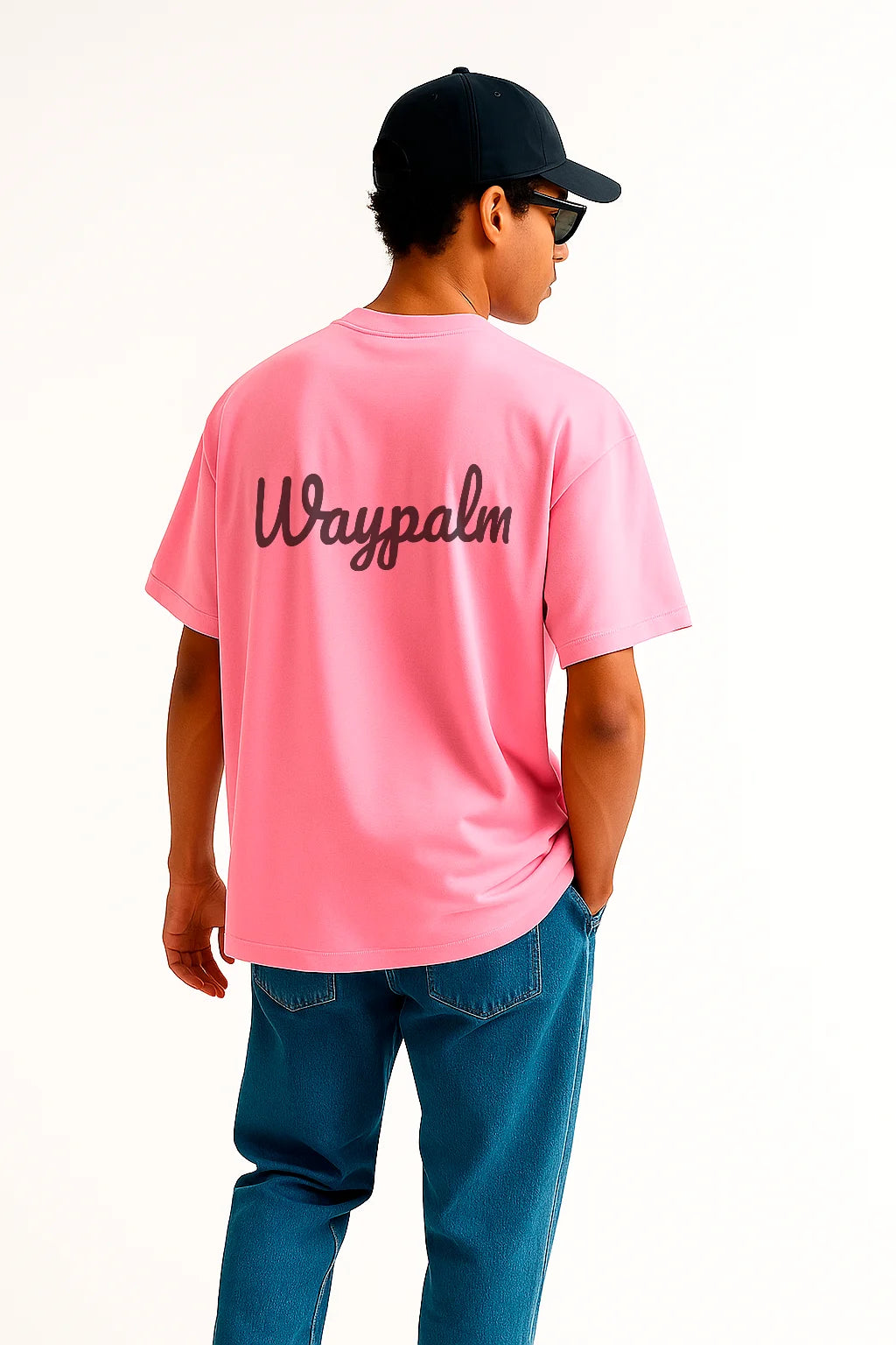 Camiseta de Algodón Oversize Rosa Waypalm