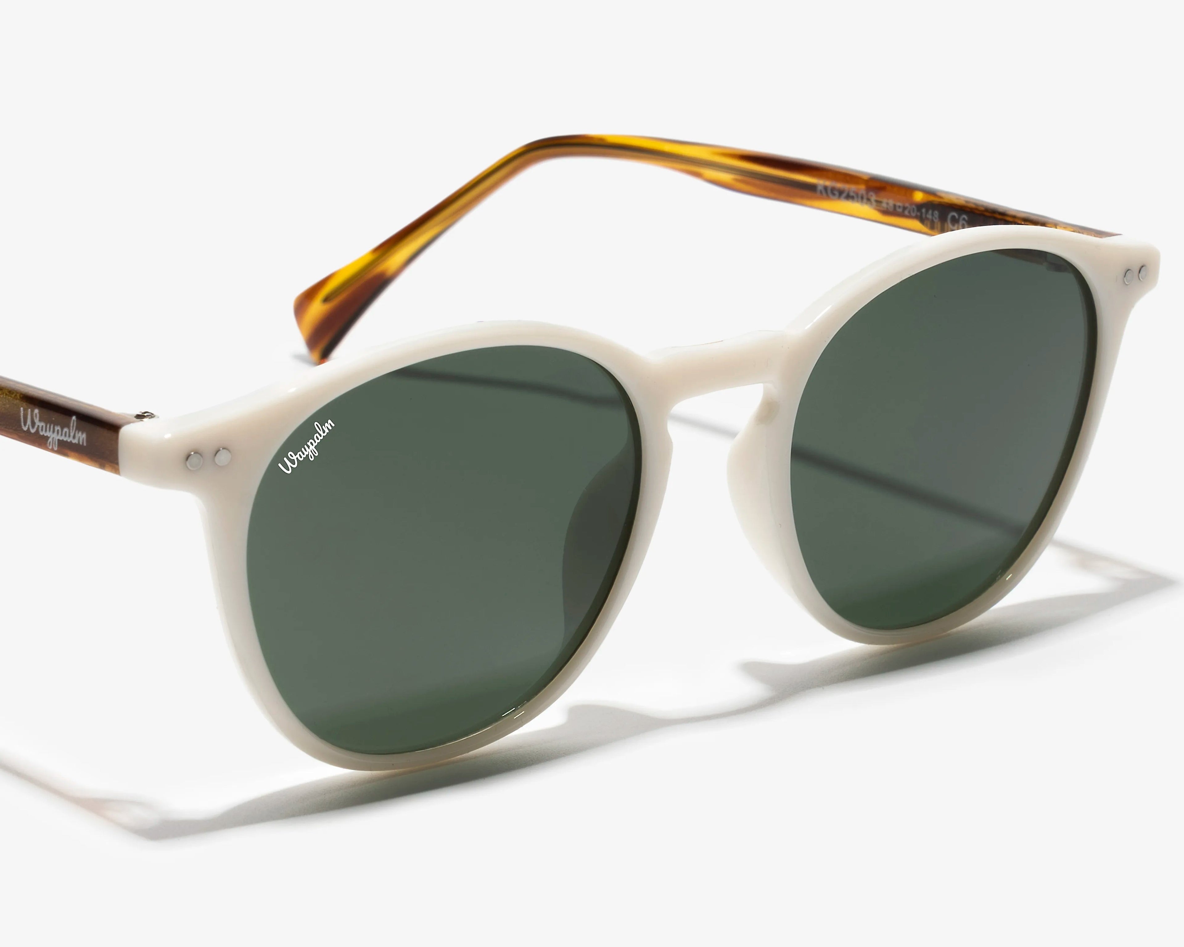 Gafas de Sol Redondas Waypalm Malibu Blancas