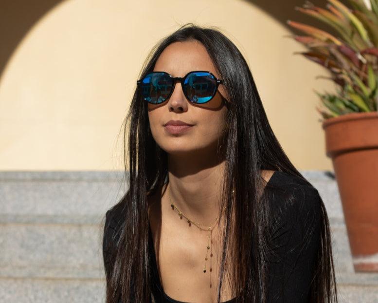 Marbella Black - Ice Blue Mirrow - Waypalm ©